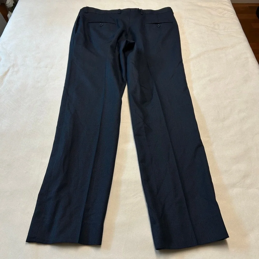 Tommy Hilfiger Mens Navy Blue Micro Texture Dress Pants Trousers 34x32